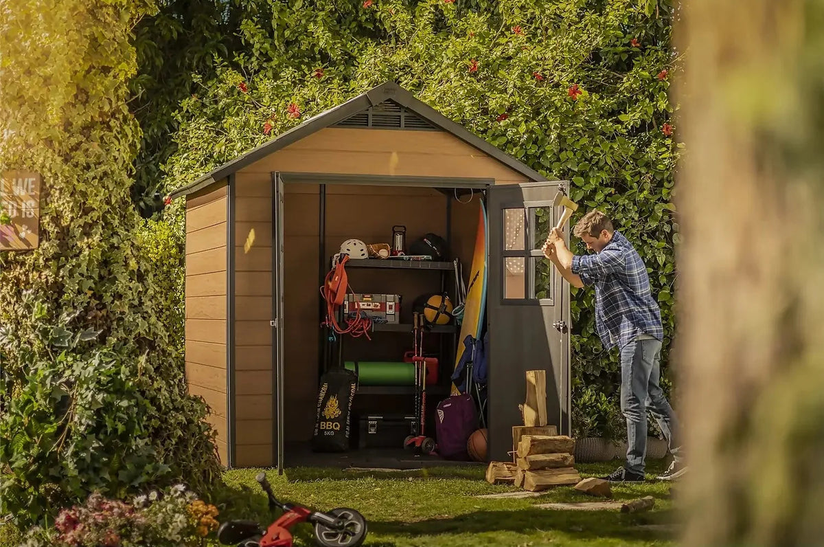 Keter Newton 7 x 7ft Double Door Outdoor Apex Plastic Garden Shed - View 3