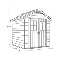 Keter Newton 7 x 7ft Double Door Outdoor Apex Plastic Garden Shed thumbnail 10