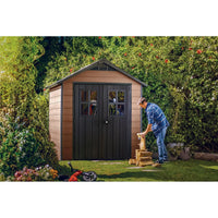 Keter Newton 7 x 7ft Double Door Outdoor Apex Plastic Garden Shed thumbnail 2