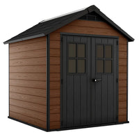 Keter Newton 7 x 7ft Double Door Outdoor Apex Plastic Garden Shed thumbnail 1