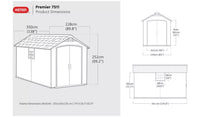 Keter Premier Plastic Garden Shed 7.5 x 11ft - Grey thumbnail 4