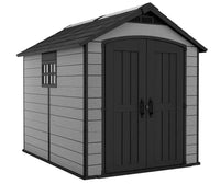 Keter Premier Plastic Garden Shed 7.5 x 9ft - Grey thumbnail 1
