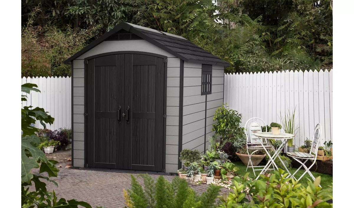 Keter Premier Plastic Garden Shed 7.5 x 9ft - Grey — image 3