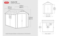 Keter Premier Plastic Garden Shed 7.5 x 9ft - Grey thumbnail 4