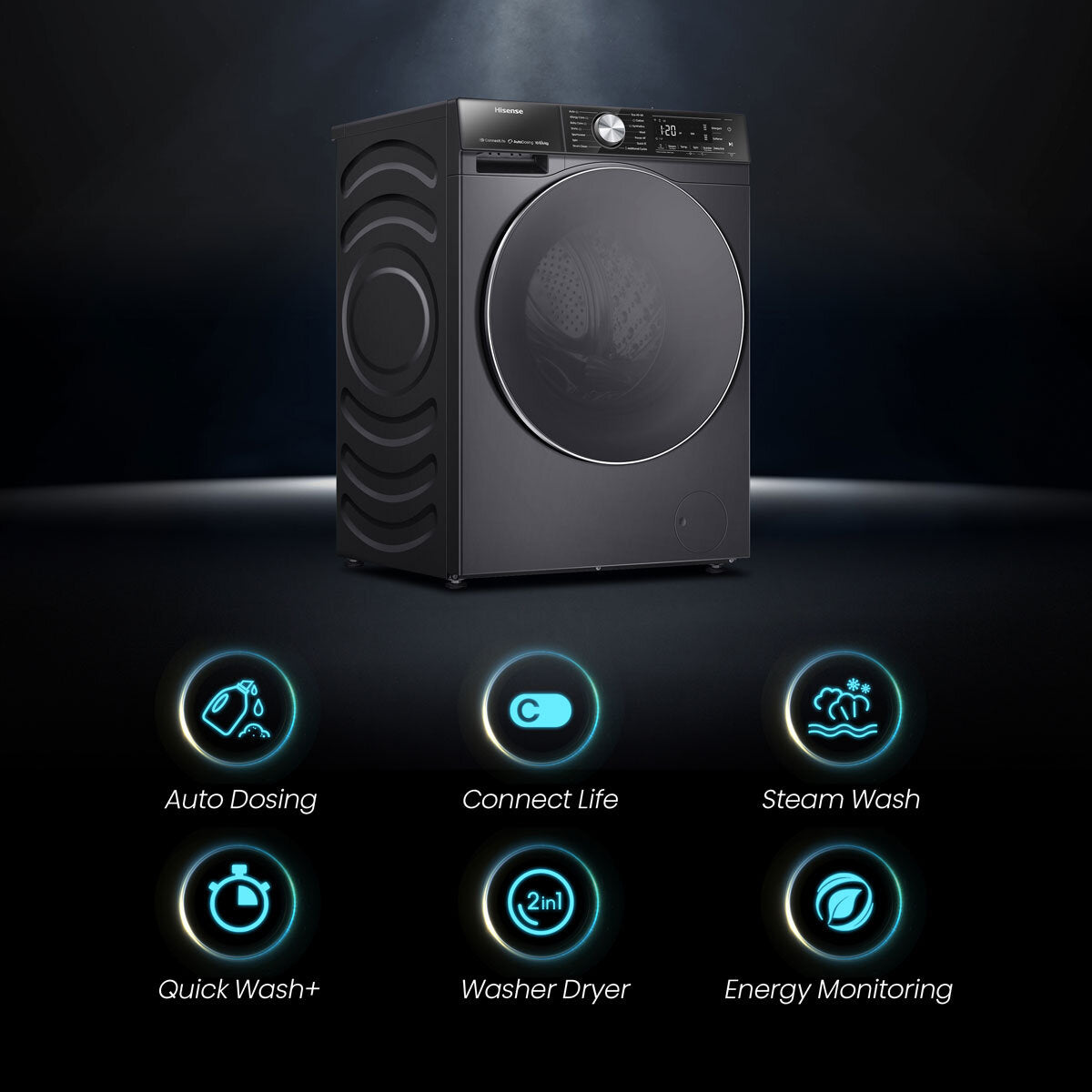 Hisense WD5S1045BB Washer Dryer 10.5kg/6kg Black