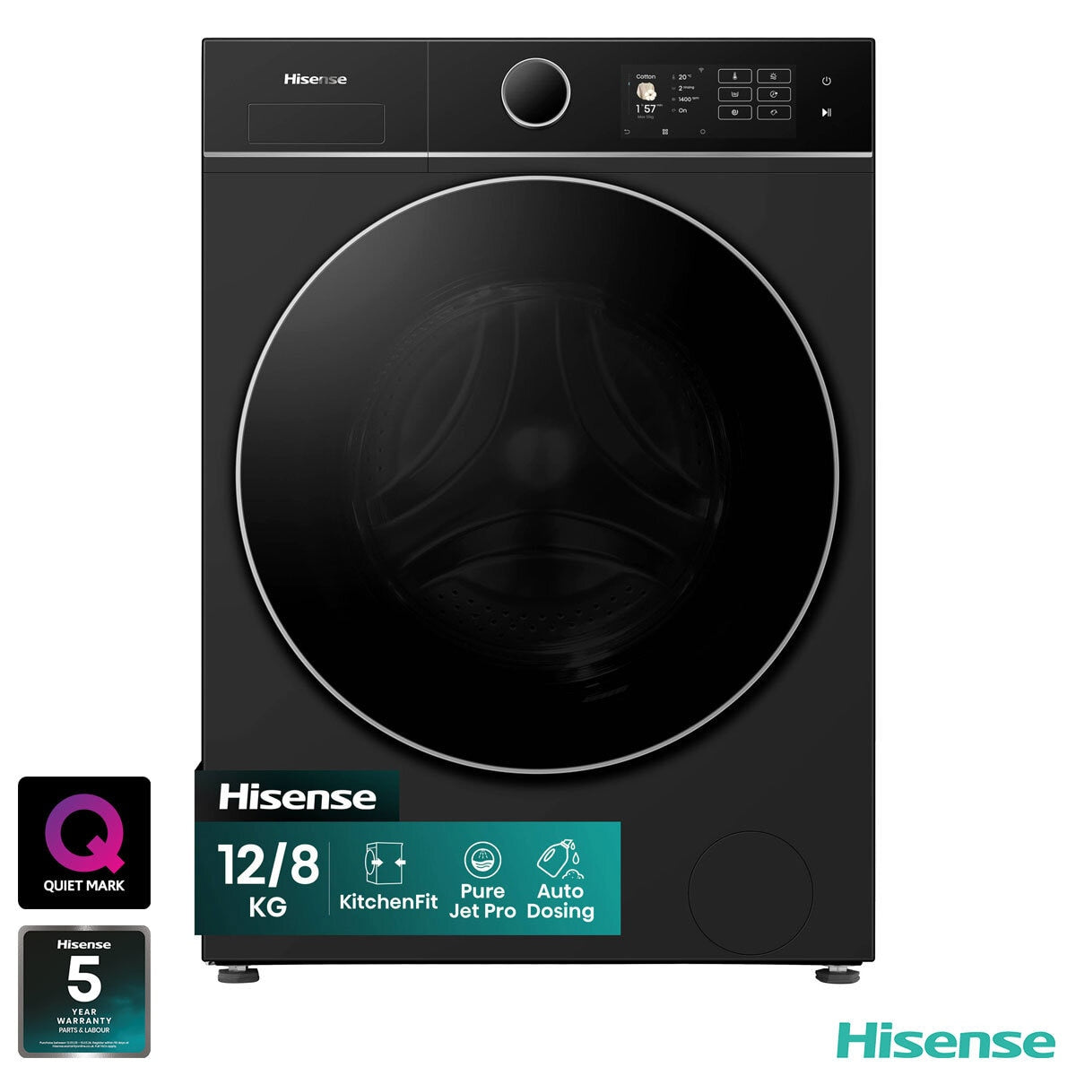 Hisense 5i Series WD5I1245BBR Washer Dryer 12kg/8kg Black