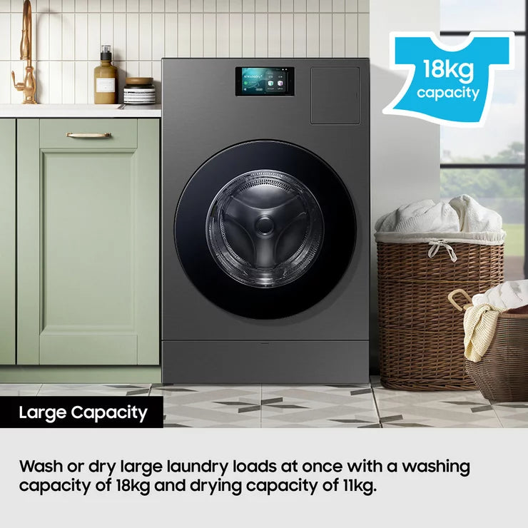 Samsung WD18DB8995BZT1 Washer Dryer 18kg/11kg 1000rpm Dark Steel — image 2