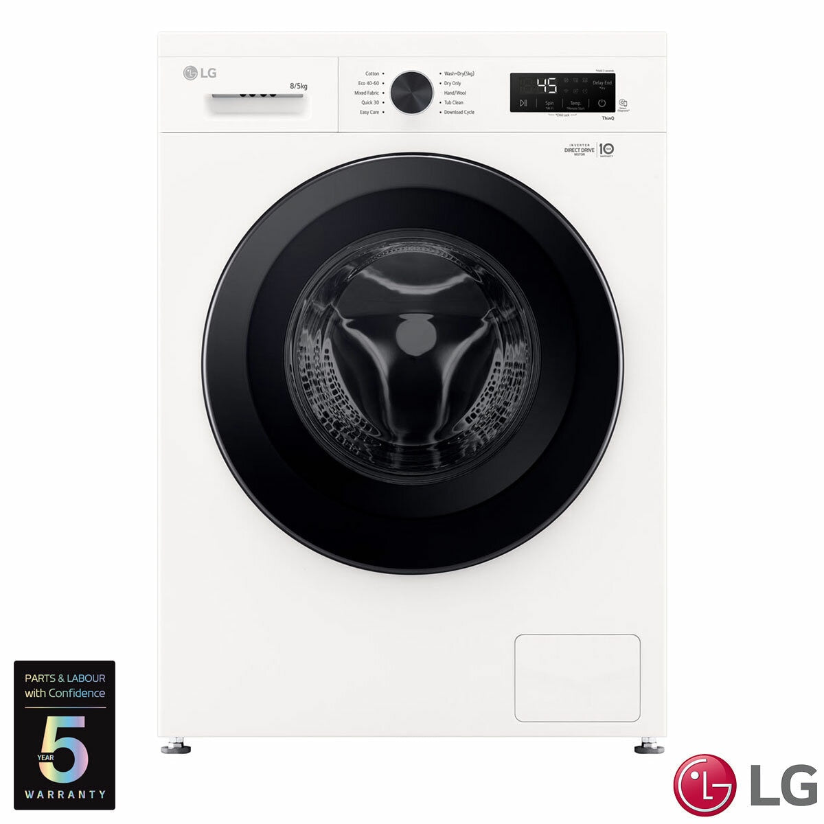 LG W4X1085NWK Freestanding Washer Dryer 8kg/5kg White