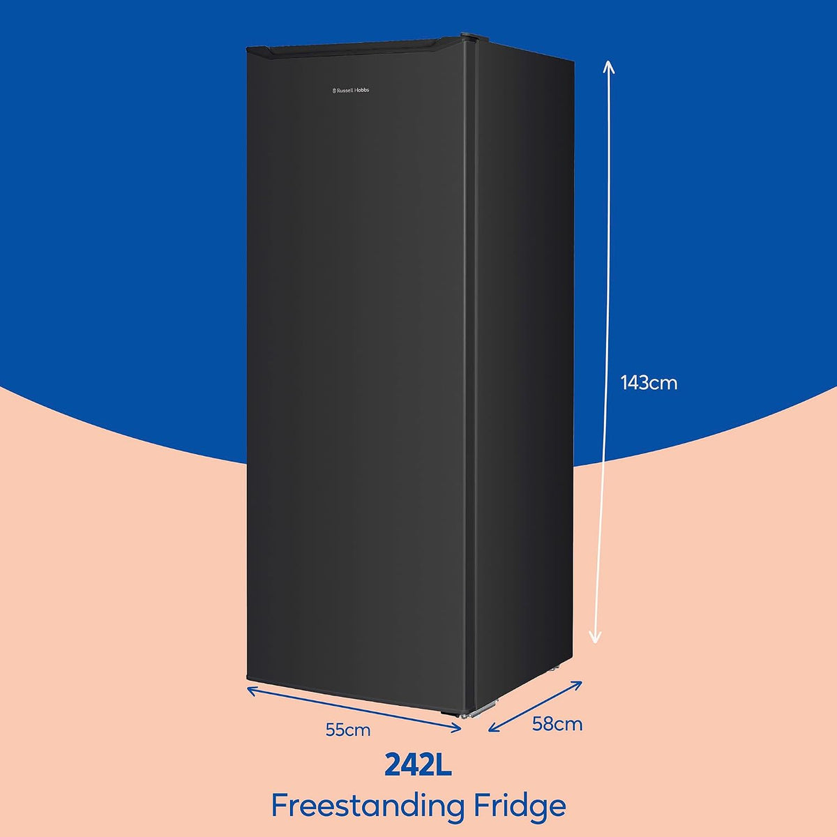 Freestanding Larder Fridge 242L Black