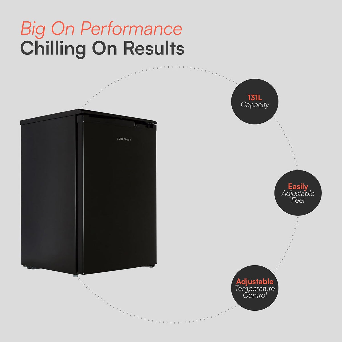 Freestanding Undercounter Larder Fridge 130L Black — image 3