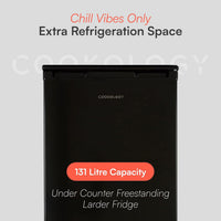 Freestanding Undercounter Larder Fridge 130L Black thumbnail 2