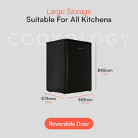 Freestanding Undercounter Larder Fridge 130L Black thumbnail 4
