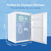 Under Counter Freestanding Fridge 97L White thumbnail 3