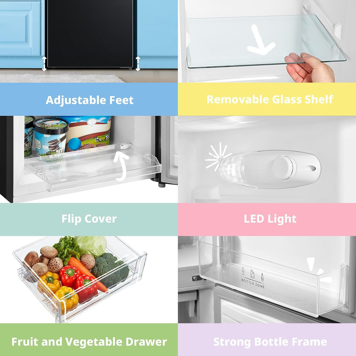 Freestanding Fridge Freezer 174L Black — image 7