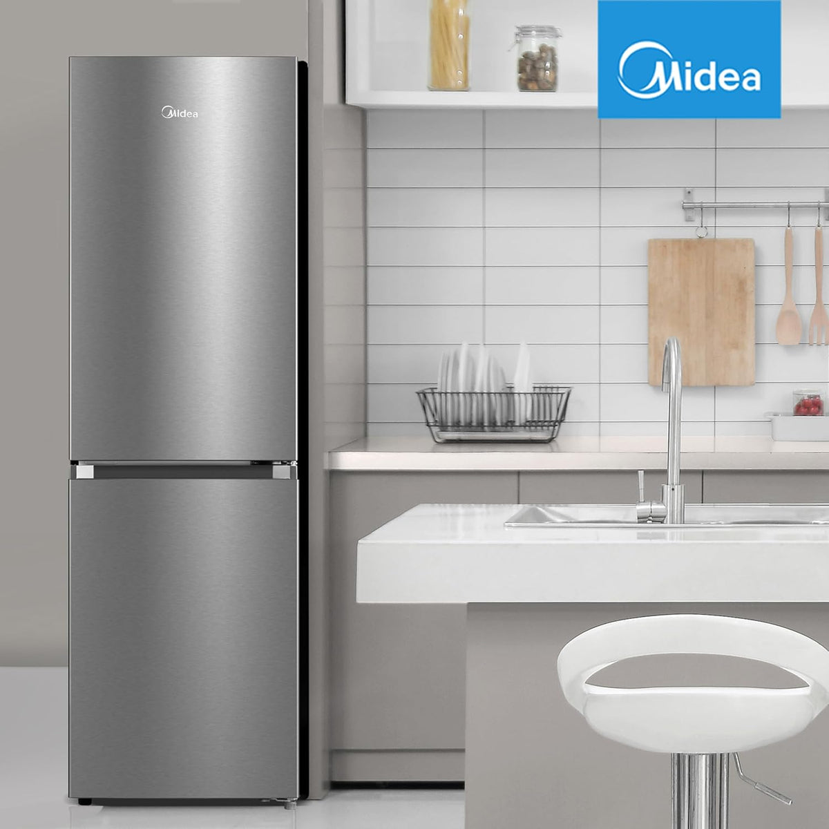Freestanding Fridge Freezer 273L Stainless Steel — image 9