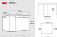 Keter Artisan 11 x 7ft Double Door Pent Outdoor Plastic Garden Shed thumbnail 5