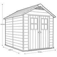 Keter Newton 7 x 9ft Double Door Outdoor Apex Plastic Garden Shed thumbnail 8