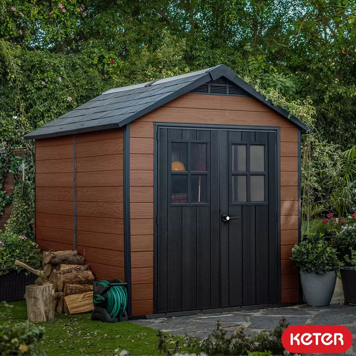 Keter Newton 7 x 9ft Double Door Outdoor Apex Plastic Garden Shed — image 2