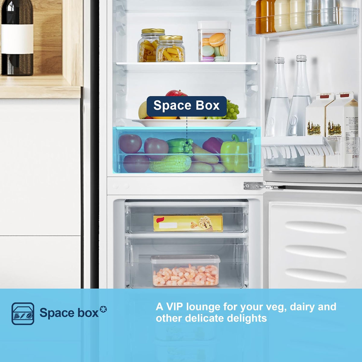 Freestanding 60/40 Split Fridge Freezer 175L White — image 6