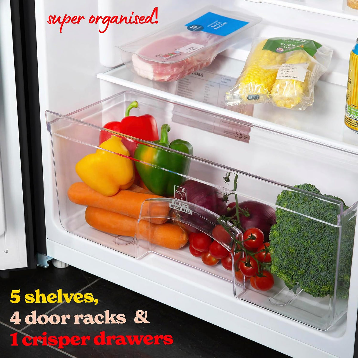 Freestanding Larder Fridge 242L Black — image 5