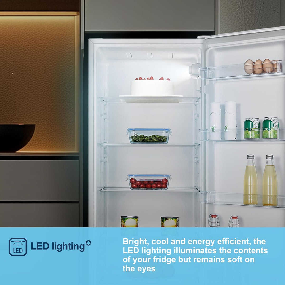 Freestanding Larder Fridge 242L 55cm White — image 7