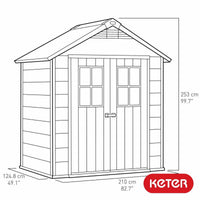 Keter Oakland Shed 7.5 x 4ft - Grey thumbnail 7