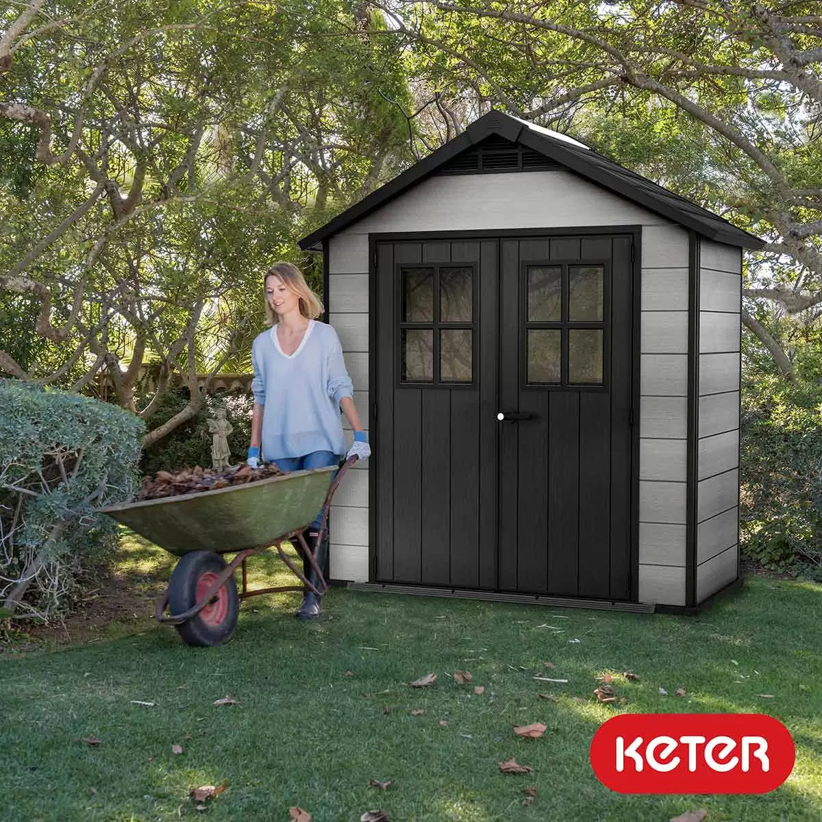Keter Oakland Shed 7.5 x 4ft - Grey - View 2