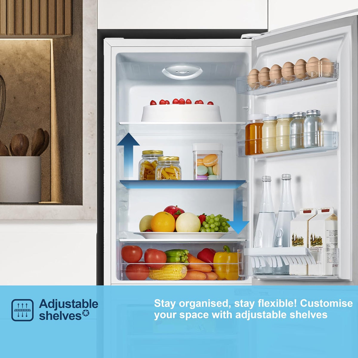 Freestanding 60/40 Split Fridge Freezer 175L White — image 8