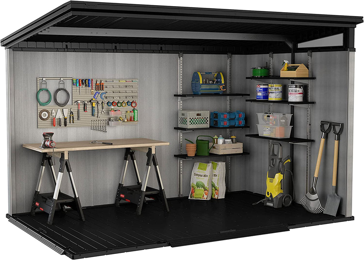 Keter Artisan 11 x 7ft Double Door Pent Outdoor Plastic Garden Shed - View 4