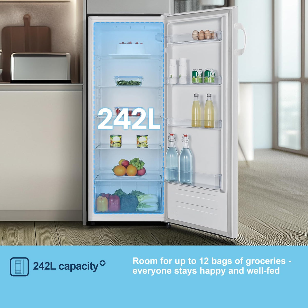 Freestanding Larder Fridge 242L 55cm White