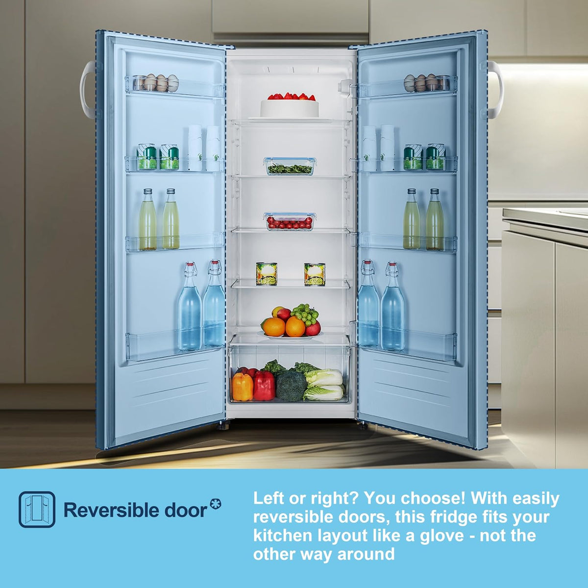 Freestanding Larder Fridge 242L 55cm White — image 10