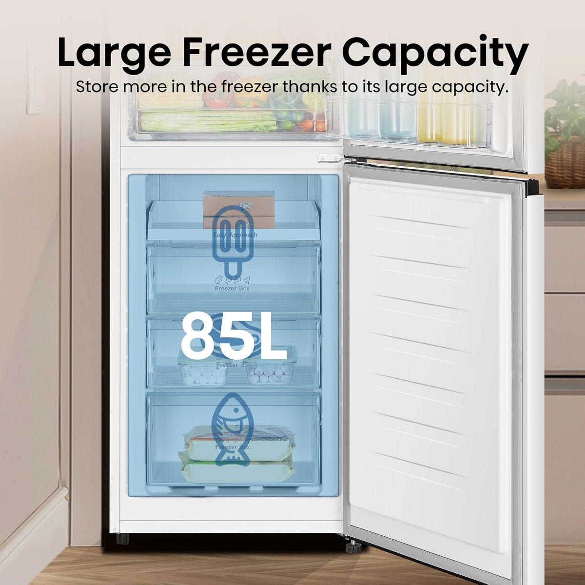 Freestanding Fridge Freezer 256L Frost Free White — image 9