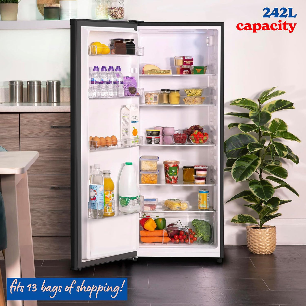 Freestanding Larder Fridge 242L Black
