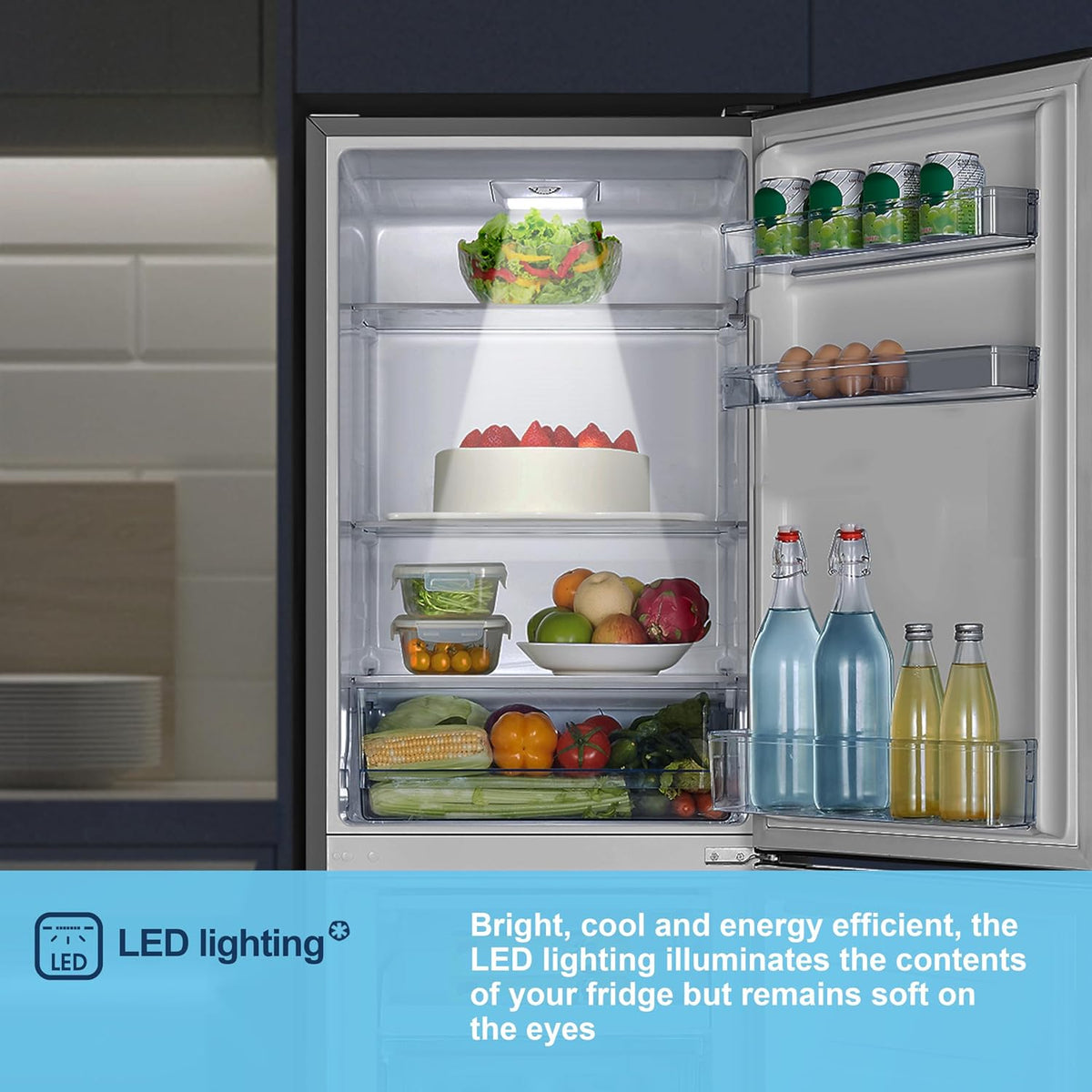 Freestanding Fridge Freezer 252L Silver — image 9