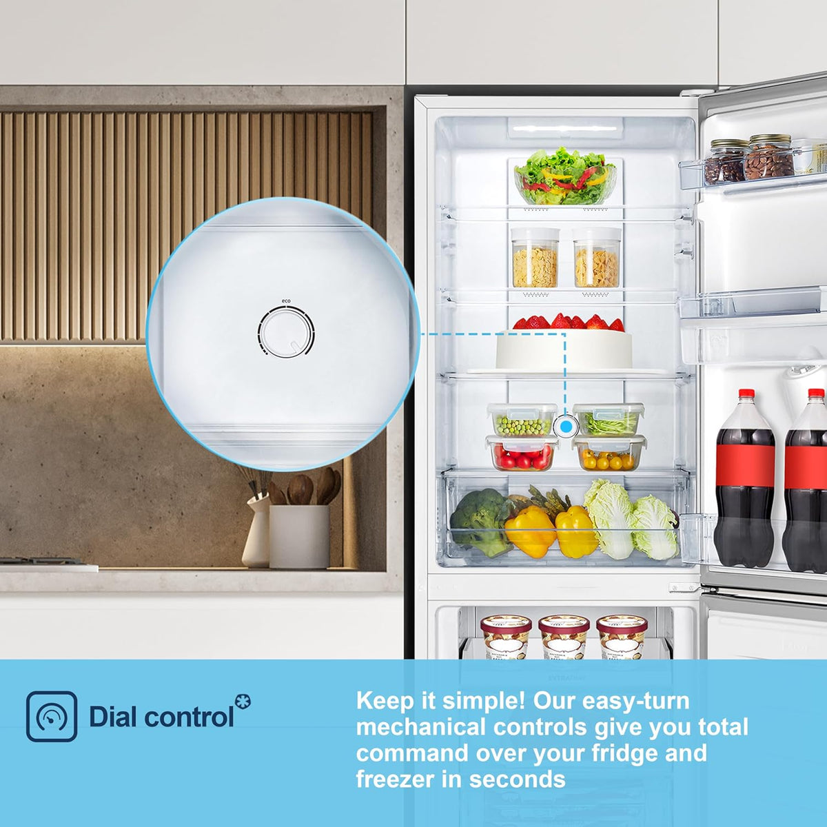 Freestanding Frost Free Fridge Freezer with Water Dispenser 256L White — image 10