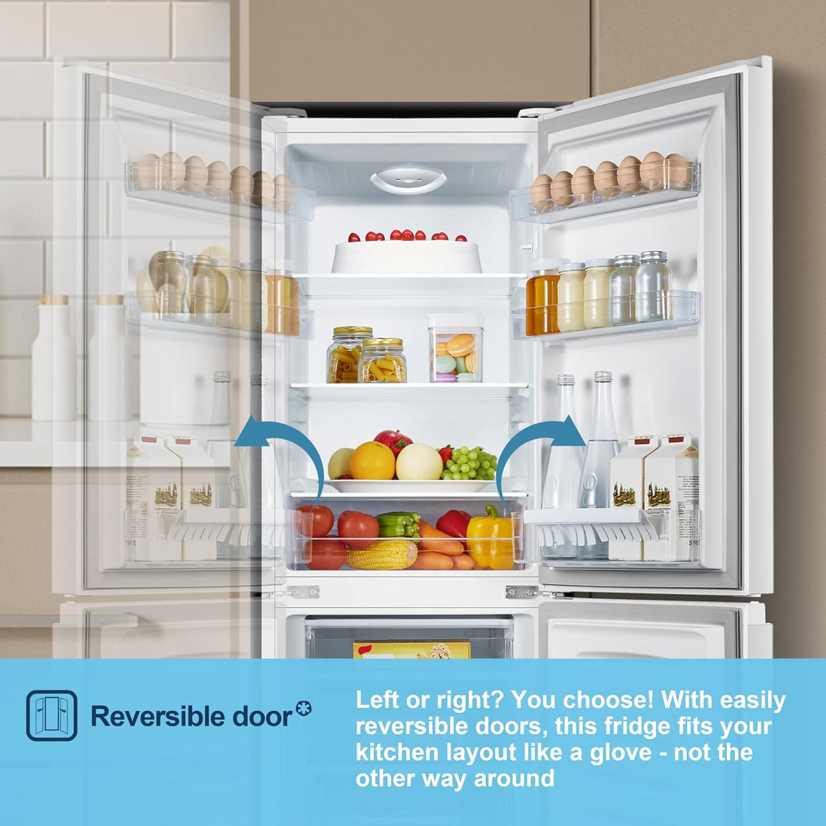 Freestanding 60/40 Split Fridge Freezer 175L White — image 9