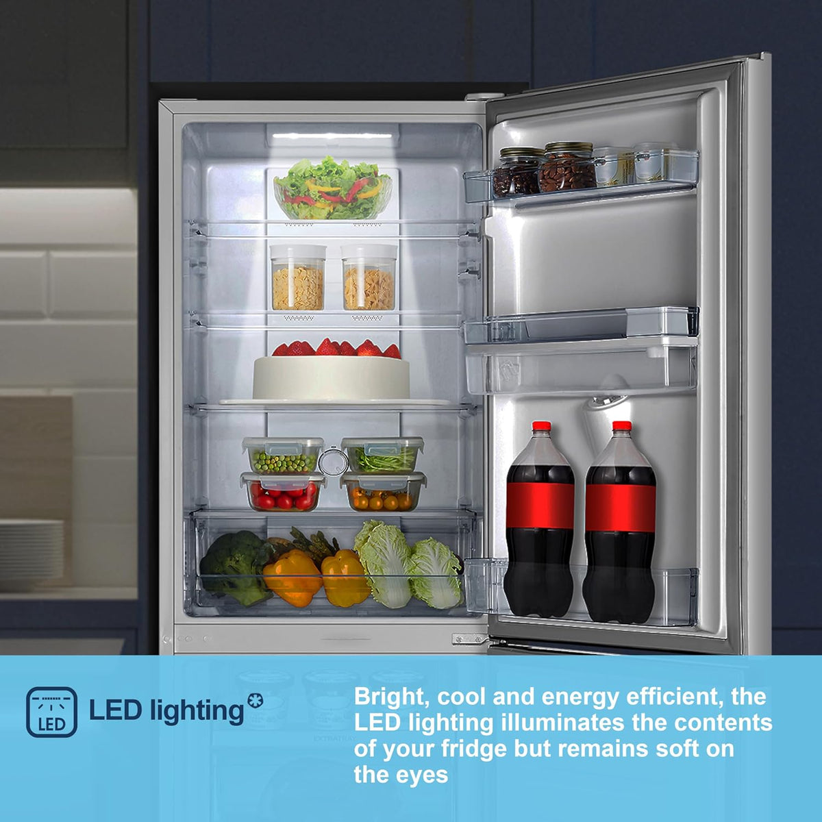 Freestanding Frost Free Fridge Freezer with Water Dispenser 256L White — image 9