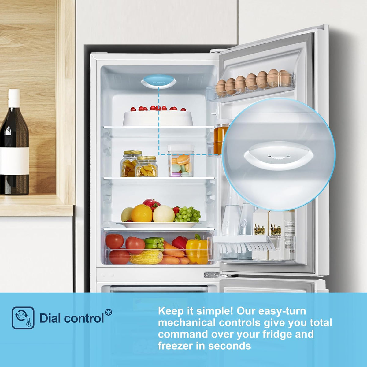 Freestanding 60/40 Split Fridge Freezer 175L White — image 7