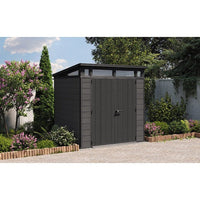 Keter 7x 7 Cortina Heavy Duty Plastic Pent Shed – Dark Grey thumbnail 4