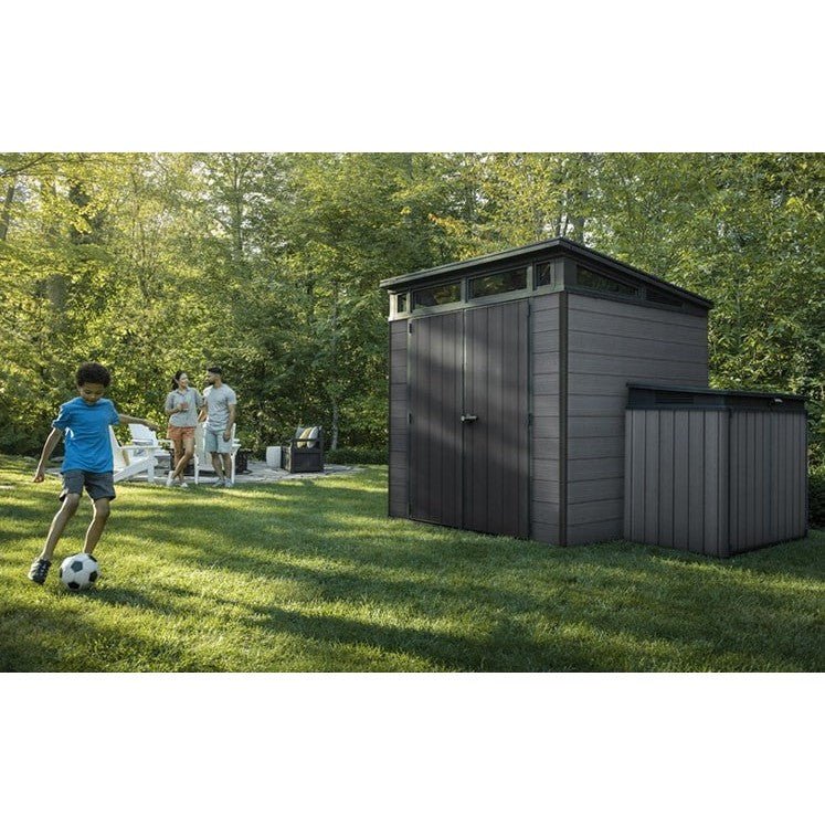 Keter 7x 7 Cortina Heavy Duty Plastic Pent Shed – Dark Grey - View 5