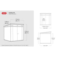 Keter 7x 7 Cortina Heavy Duty Plastic Pent Shed – Dark Grey thumbnail 3