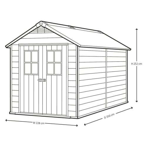 Keter Newton 7 x 11ft Double Door Outdoor Apex Plastic Garden Shed — image 7
