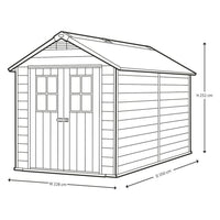 Keter Newton 7 x 11ft Double Door Outdoor Apex Plastic Garden Shed thumbnail 7
