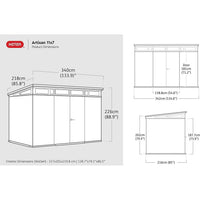 Keter 11x 7 Artisan Heavy Duty Plastic Pent Shed – Grey thumbnail 9