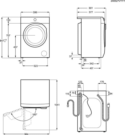 AEG LFR62844B Washing Machine 8kg 1400rpm White