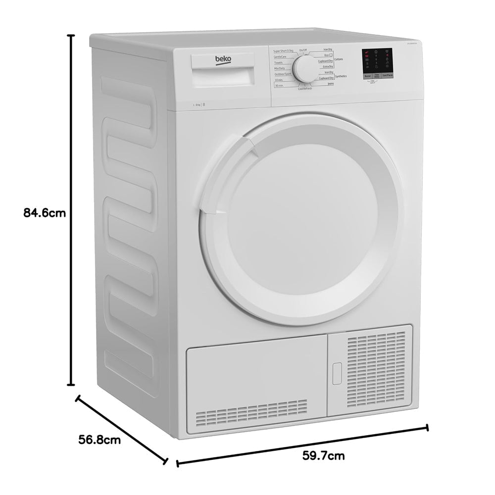 Beko DTLCE80051W Condenser Tumble Dryer 8kg White