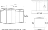 Keter 11x 7 Cortina Heavy Duty Plastic Pent Shed – Dark Grey thumbnail 3