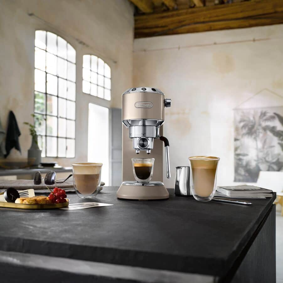DeLonghi EC885.BG Dedica Arte Manual Espresso Coffee Maker Beige Gold — image 6