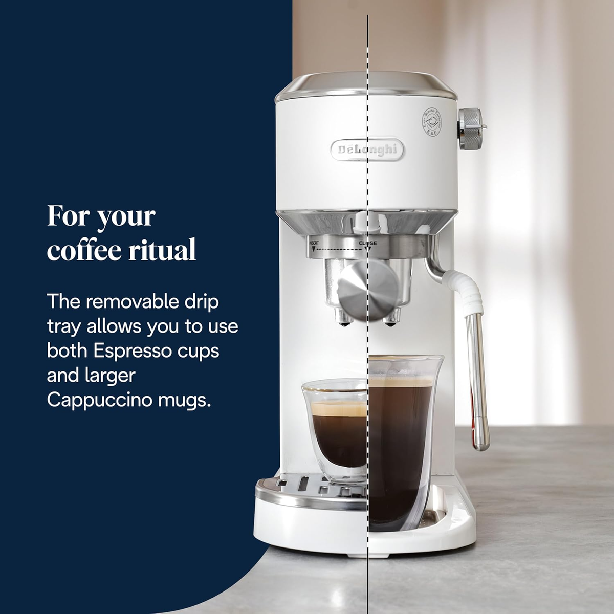 DeLonghi EC890.W Dedica Duo Manual Espresso Coffee Machine White — image 8