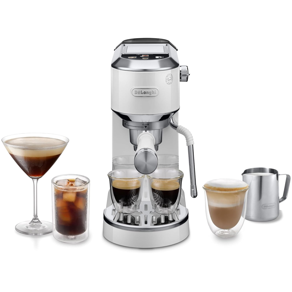 DeLonghi EC890.W Dedica Duo Manual Espresso Coffee Machine White